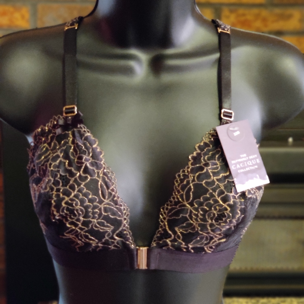 Cacique black bra size 32B NWT